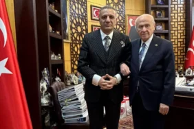 Tahliyesine karar verilen Selahattin Yılmaz MHP Genel Başkanı Devlet Bahçeli'yi makamında ziyaret etti