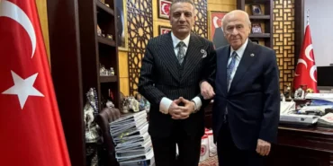 Tahliyesine karar verilen Selahattin Yılmaz MHP Genel Başkanı Devlet Bahçeli'yi makamında ziyaret etti